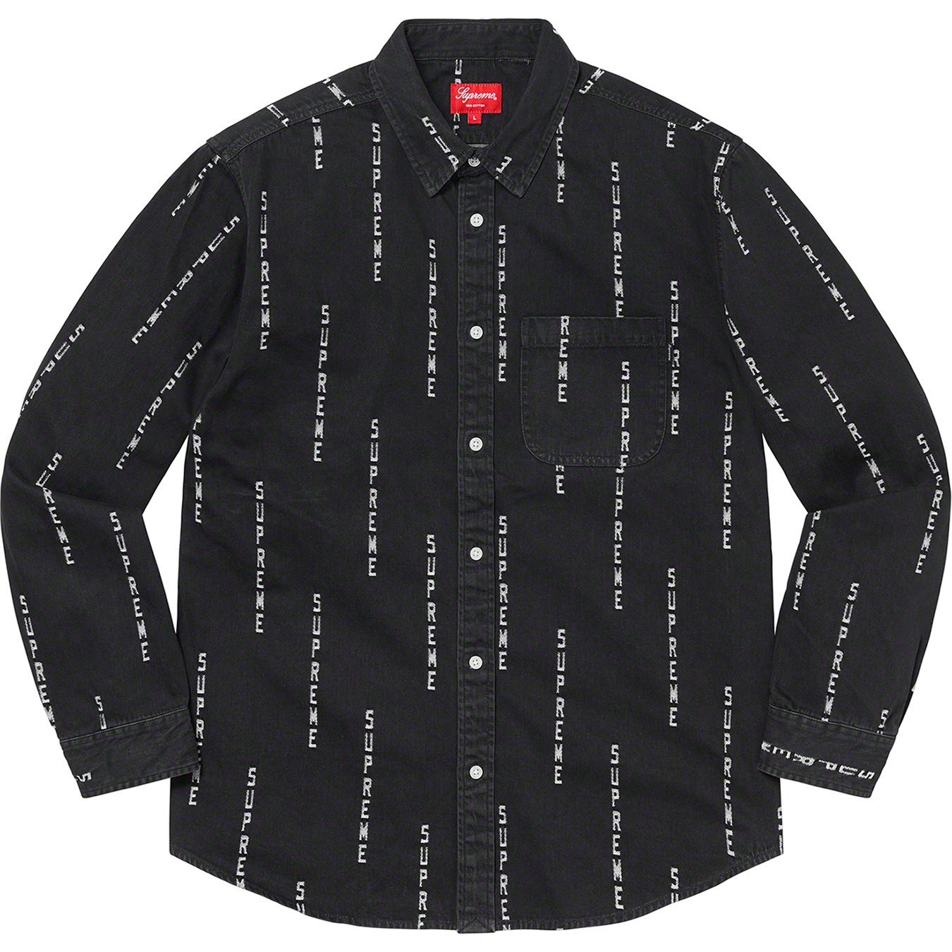 Logo Stripe Jacquard Denim Shirt view 3